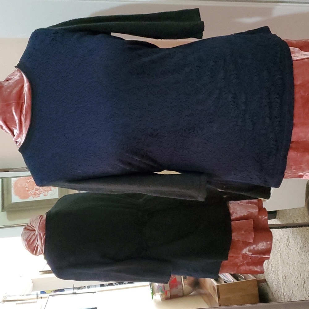 Vera Wang Navy Lace Sweater XL Simply NWOT